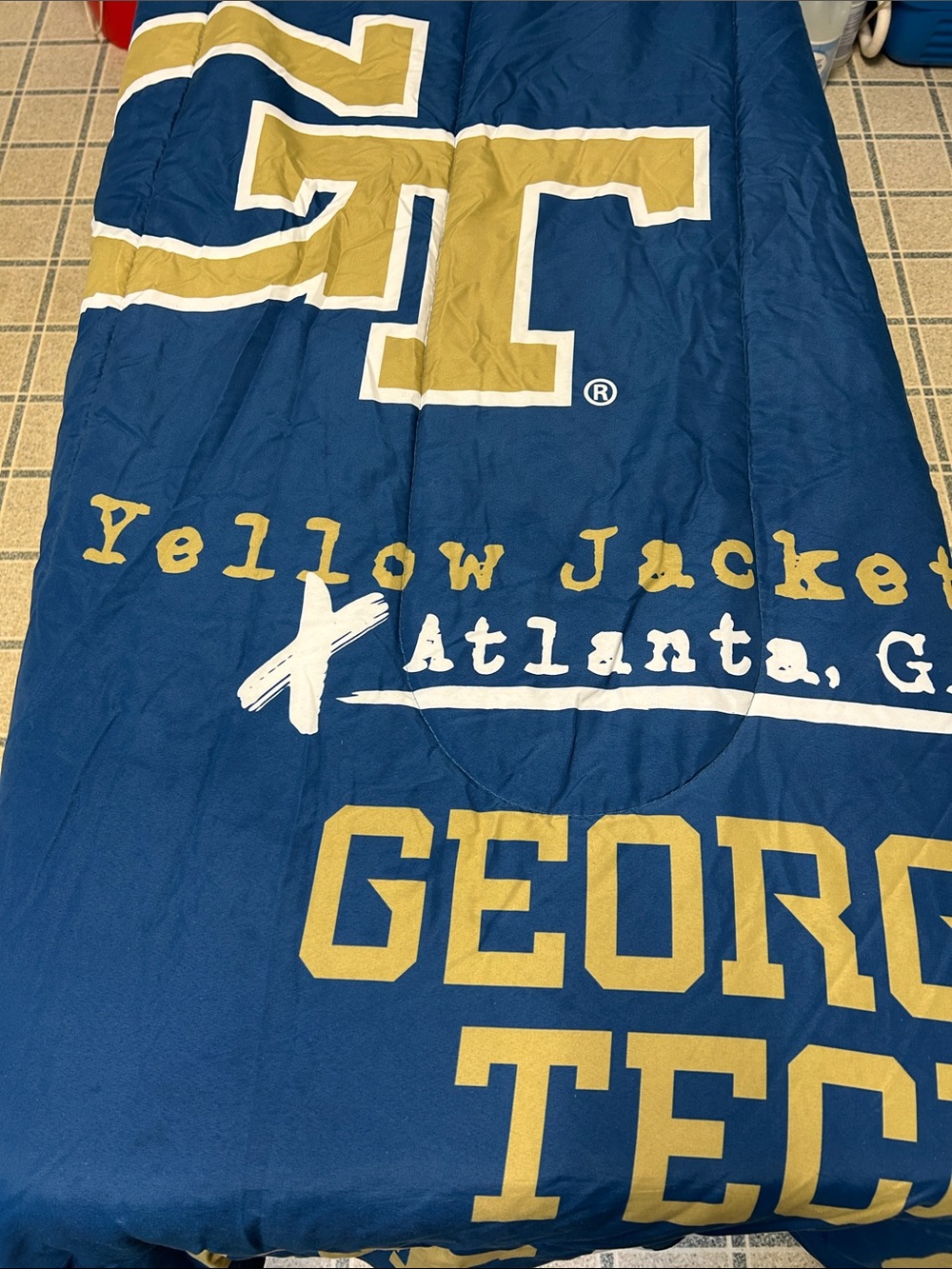 Georgia Tech Blue and Gold Comforter & Pillow Case